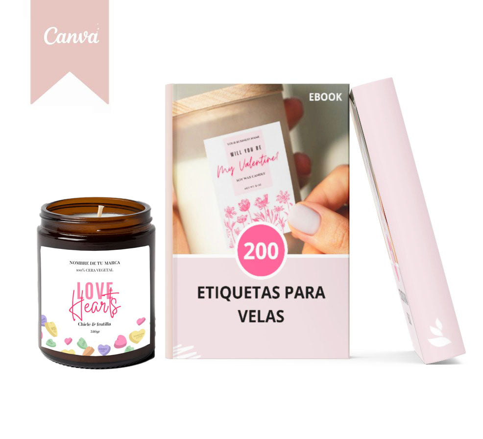 + 200 Etiquetas profesionales para tus velas Artesanales Editables en Canva